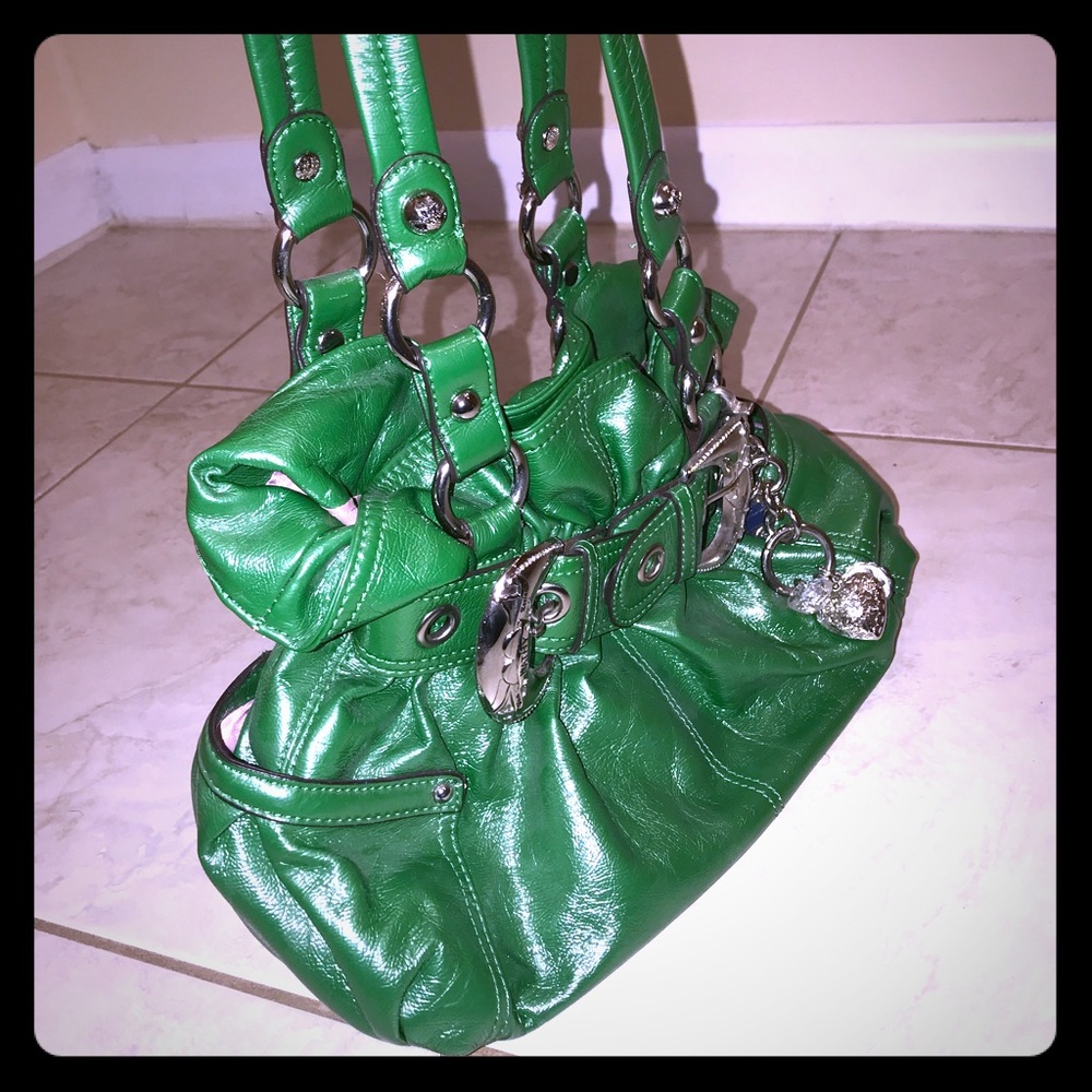Kelly Green Cinched Top KVZ Leather Purse